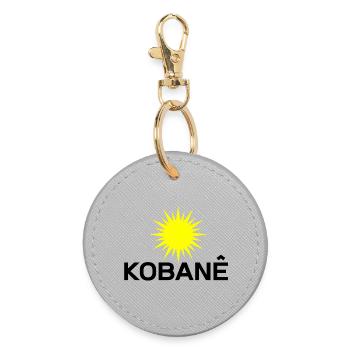 Kobane_Kurdistan_Sonne - Round Keyring - grey - Front