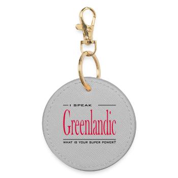 Super Power Greenlandic - Round Keyring - grey - Front