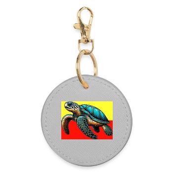 tortue - Porte-clés rond - bruyère - Devant