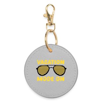 Vacation Mode On Retro - Round Keyring - grey - Front