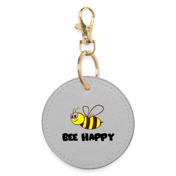 Bee happy - Porte-clés rond - bruyère - Devant