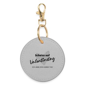 Fuck Valentine's Day - Round Keyring - grey - Front