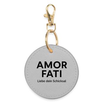 Amor Fati Stoic T-Shirt - Round Keyring - grey - Front