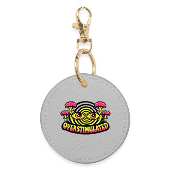 Overstimulated Psychedelic Eyes - Round Keyring - grey - Front