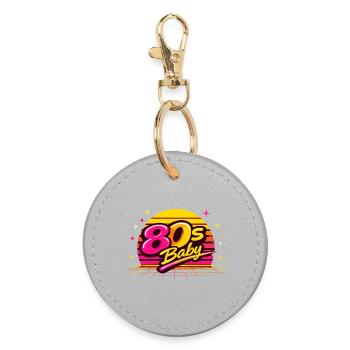 Disco rétro des années 80 - Porte-clés rond - bruyère - Devant