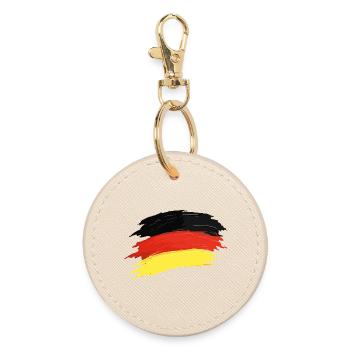 Germany Flag Brushstroke Germany Fan - Round Keyring - oyster - Front