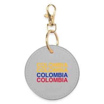KOLUMBIEN Colombian Flag - COLOMBIA - Runder Schlüsselanhänger - Grau - Vorne
