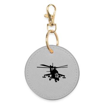 Hubschrauber Mi-24 - Runder Schlüsselanhänger - Grau - Vorne