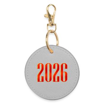 NEW -- Shine Bright: It’s 2026! - Round Keyring - grey - Front
