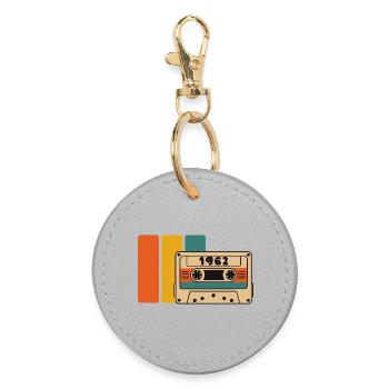 1962 Birthday 1962 Born in 1962 Birthday - Round Keyring - grey - Front