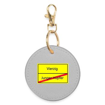 ortsschild_vierzig - Runder Schlüsselanhänger - Grau - Vorne