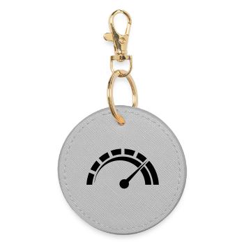 Tachometer des Sportwagen-Vektor-Designs - Runder Schlüsselanhänger - Grau - Vorne