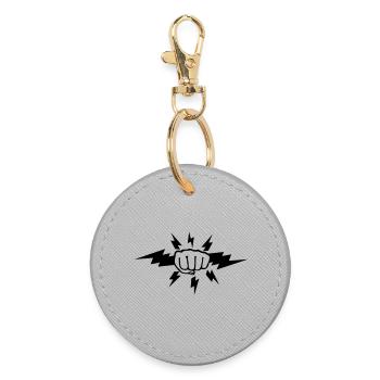 Lightning fist - Round Keyring - grey - Front