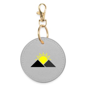 Sun Mountains Landscape - Round Keyring - grey - Front