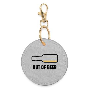 Out Of Beer (Bier / Bierchen / Biertrinker POS 2C) - Runder Schlüsselanhänger - Grau - Vorne
