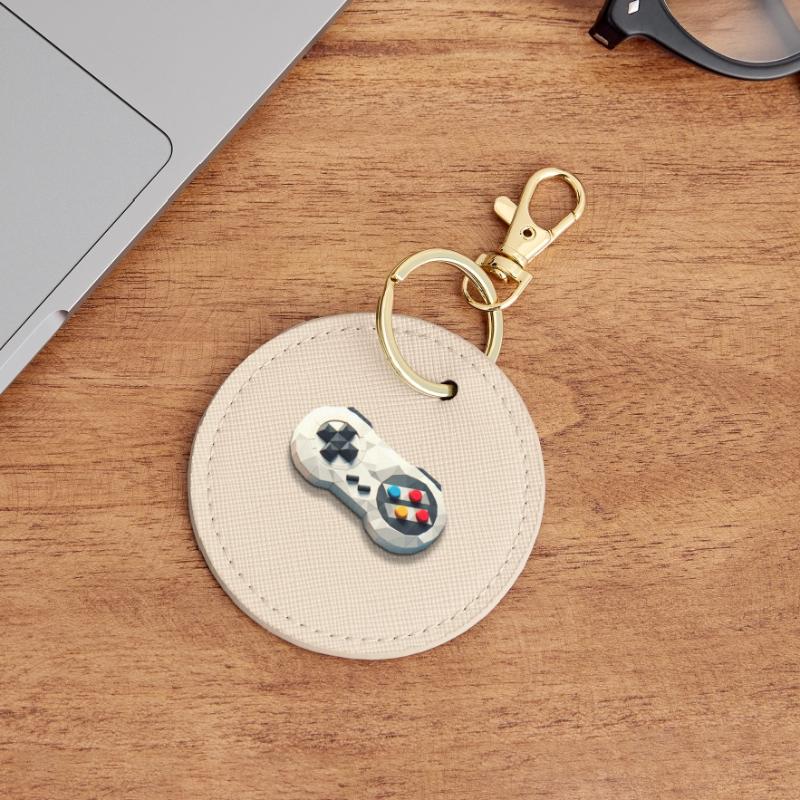 Retro Gaming Controller 16 Bit Console Round Keyring