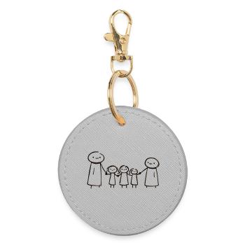 Family hand in hand - Round Keyring - grey - Front