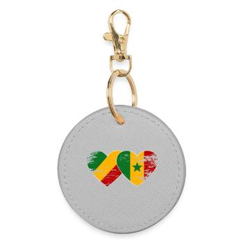 Drapeau Congo-Sénégal utilisé - Porte-clés rond - bruyère - Devant