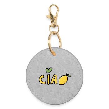 Ciao Zitrone Bella Italia Sizilian Dolce Vita - Runder Schlüsselanhänger - Grau - Vorne