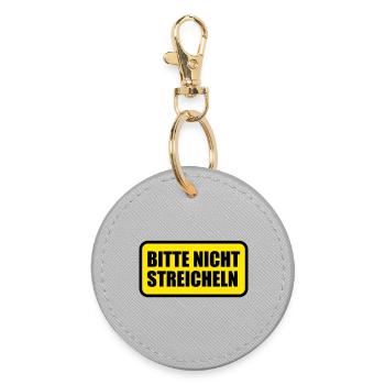 Bitte nicht streicheln | anfassen - Round Keyring - grey - Front