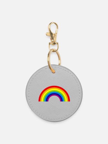 regenbogen - Runder Schlüsselanhänger - Grau