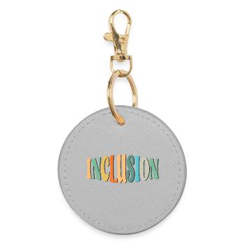INCLUSION LETTERING - DIVERSITY - EQUALITY - Round Keyring - grey - Front