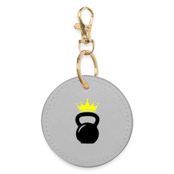 Logo de la salle de sport Kettlebell Crown - Porte-clés rond - bruyère - Devant