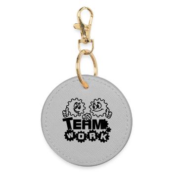 Teamwork - Round Keyring - grey - Front