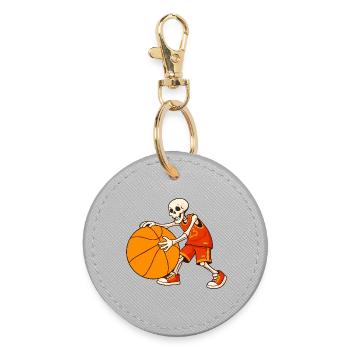 Joueur de basket-ball squelette dans la rue - Porte-clés rond - bruyère - Devant