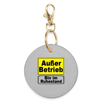 Rente Rentner Außer Betrieb,Ruhestand(25) - Runder Schlüsselanhänger - Grau - Vorne