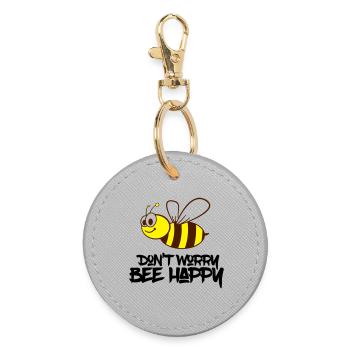 Bee happy - Porte-clés rond - bruyère - Devant