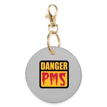 Danger PMS | Prämenstruelles Syndrom | - Round Keyring - grey - Front