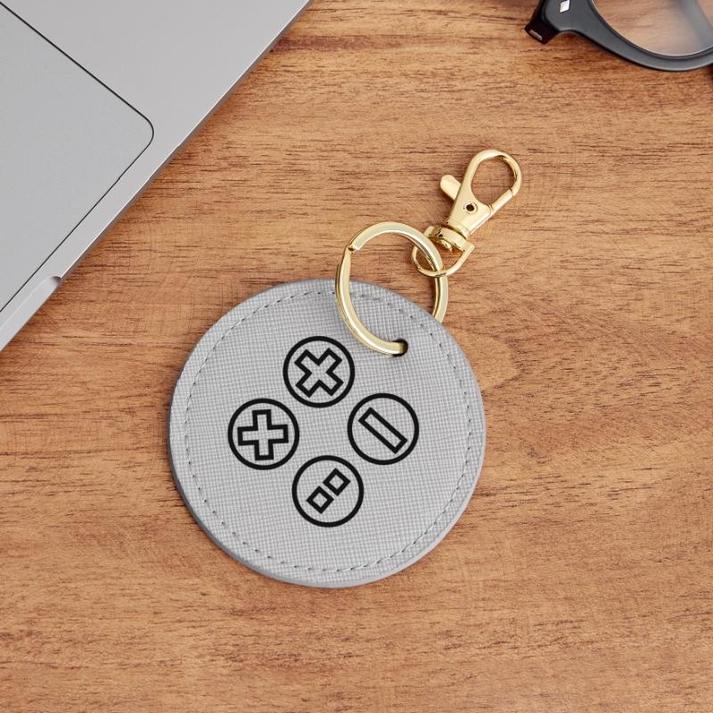 Calculate logo with four emblems shadow image Round Keyring