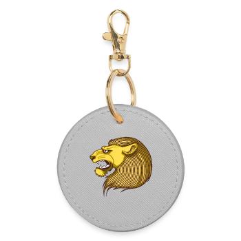 Portrait de lion - Porte-clés rond - bruyère - Devant