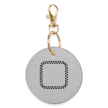Frame heart logo - Round Keyring - grey - Front