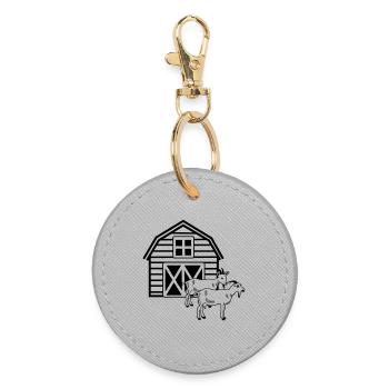 Goat farm two goats - Round Keyring - grey - Front