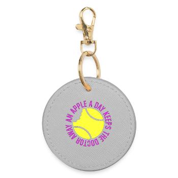 Tennis Shirt Funny Funny Saying Tennis Player - Round Keyring - grey - Front