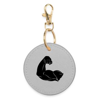 Shadow image of arm - Round Keyring - grey - Front