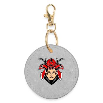 Samouraï avec design de casque - Porte-clés rond - bruyère - Devant