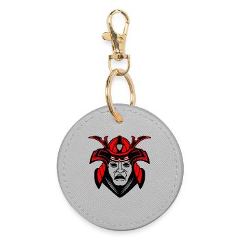 Visage de samouraï lugubre avec casque - Porte-clés rond - bruyère - Devant
