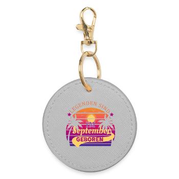 Legends Are Born in September-Birthday - Round Keyring - grey - Front
