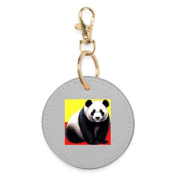 panda - Porte-clés rond - bruyère - Devant