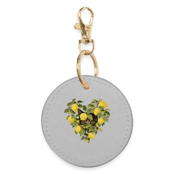Cœur de chat fait de citrons - Porte-clés rond - bruyère - Devant