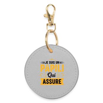 Papili Who Ensures Funny Humor Man Party Of Grandpas - Round Keyring - grey - Front