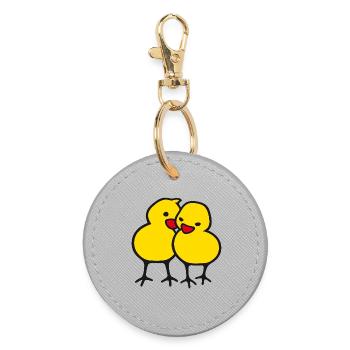 chicks in love (a) - Round Keyring - grey - Front