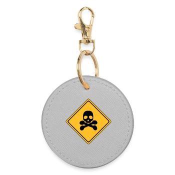 Panneau d’avertissement de danger # - Porte-clés rond - bruyère - Devant