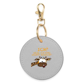 I wasn't giraffe - Round Keyring - grey - Front