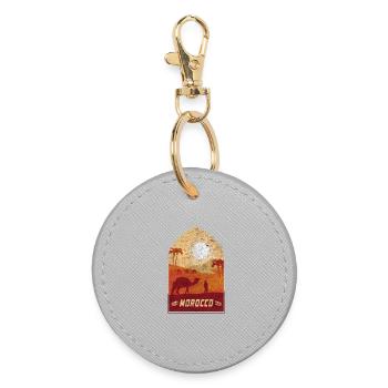 Morocco vintage camel design / gift idea - Round Keyring - grey - Front