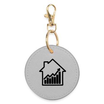 Stock chart for housing market - Round Keyring - grey - Front