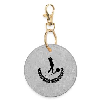 Golf laurel wreath - Round Keyring - grey - Front